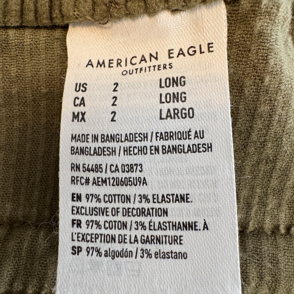 American Eagle Outfitters Olive Green Corduroy A-Line Mini Skirt - Picture 8 of 8
